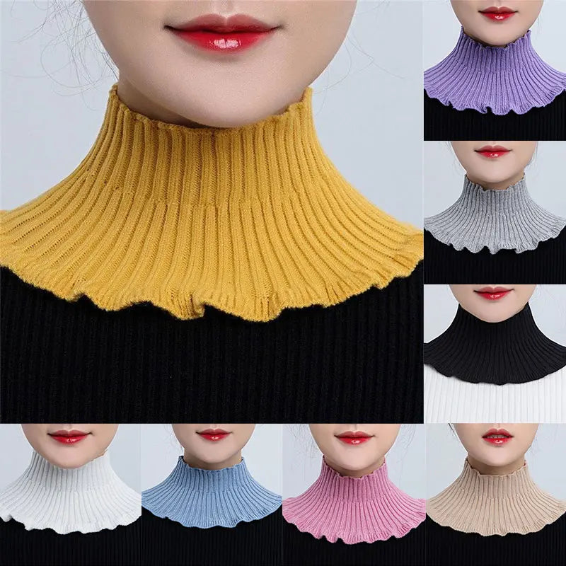 Knitting False Collar Detachable Knitted Turtleneck Fake Collar For Women Neck warmer Autumn Winter Warm Cover Head Neck