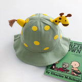 Cartoon Giraffe Baby Fisherman Cap Cute Deer Bucket Hat for Toddler Boy Girl Summer Soft Cotton Kids Sun Visor Hats