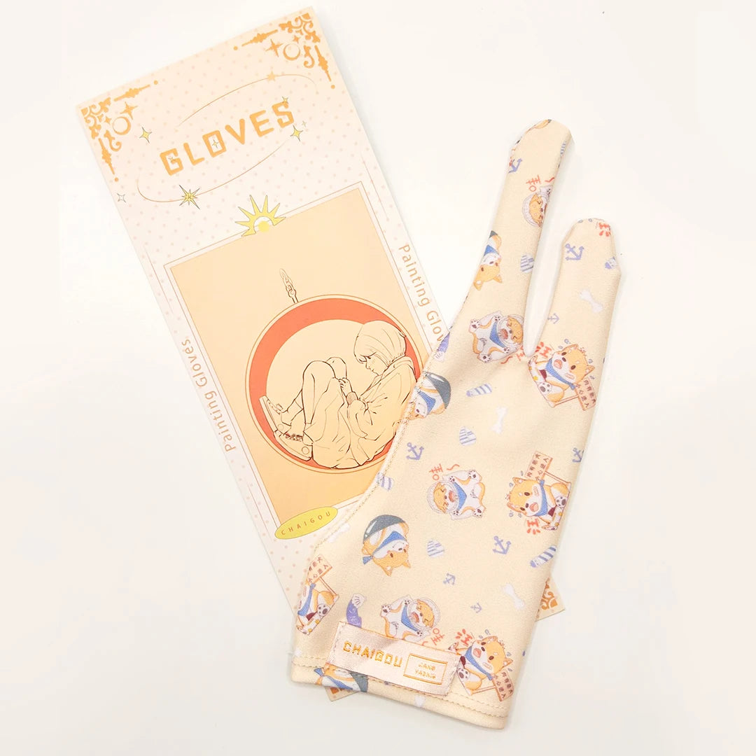 Cute Two-finger Glove for Ipad/Graphics Drawing Tablet HUION / WACOM/XP-PEN, Sweat-proof Glove for sketching Paiting Art Student