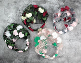 New Wide Headband for Women Ethnic Embroidery Flower Mesh Wide Edge Headbands Hibiscus Mutabilis Lace Bandaba Turban Headwear
