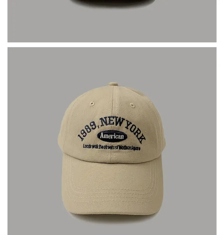 Spring Korean Retro Baseball Hat Women, Autumn and Winter, Wild Ins, Street Letter Embroidery Cap, Summer Couple Men