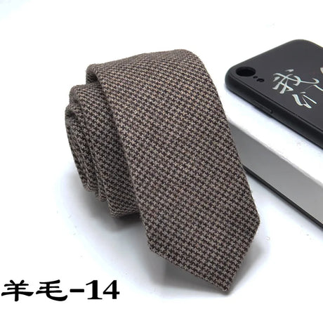 New Style Wool Viscose Tie 6cm Ties Fluffy Solid Color Corbata Slim Striped Necktie Cravat Clothing Accessories Warm Dot Ties