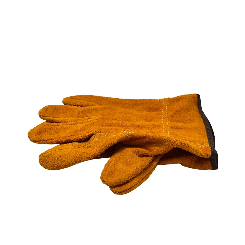 Labor Protection Cowhide Gloves Double-layer Yellow Safety Welding Wear-resistant Gloves Personal Protective Equipment