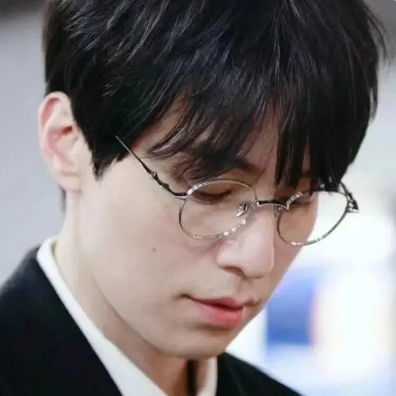 2024 Pure Titanium Frame Round Retro Fashion Men Women Eyeglasses Frame Anti-blue Light Glasses Designer Korean Glasses Frames
