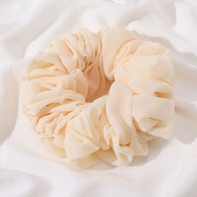Elastics Chiffon Hair Band Solid Color Big Circle Scrunchies for Women Girl Ponytail Holder Hair Rope Hairband Hair Accessoires