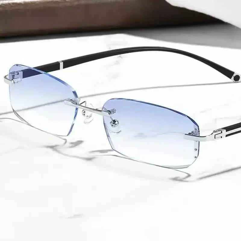 Luxury Blue Light Blocking Reading Glasses Women Men Cutting Frame Presbyopia Eyeglasses HD Lens Farsighted Prescription Eyewear