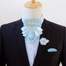 Original Fashion Tassel Rhinestone Bow Tie British Business Banquet Dress Collar Flowers Men's Wedding Bow-tie Brooch 3 Pcs Set