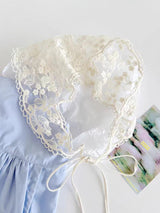 1 Pcs 1950s Retro Lace Scarf Triangle Neck Scarf Embroidered Lace Wrap Hair Wrap,Floral Crochet Hair Bandanas for Women Girls