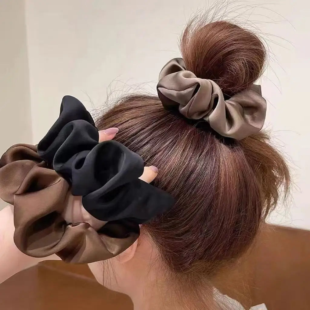 1pcs Women Silk Satin Scrunchies Korean Ladies Girls Korean Elastics Hair Band Ponytail Hold Hair Tie Satin Hair Accessories
