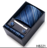 Tie For Men Brand New Style Wedding Gift Tie Pocket Squares Set Necktie Box Men Black Suit Accessories