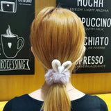 New Cute Khaki Elastic Rubber Band Hair Ties Plush Rabbit Ear Plush Hair Rope Girls Woman Scrunchies Headdress Hair Accessories