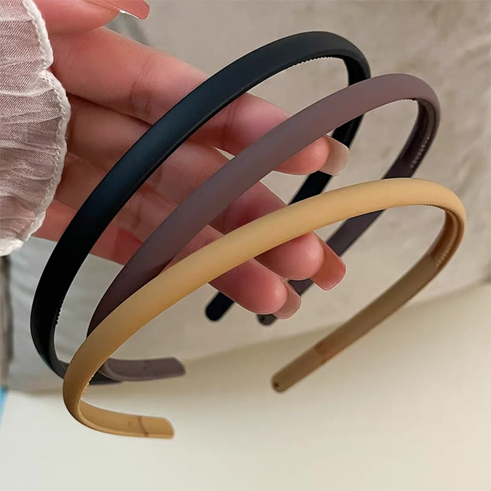 4pc European and American Black Khaki Style Hairbands Headbands for Women Men Versatile Girls Korean Daily Hair Accessories Tool