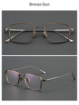 Xbora Men's Ultra-Light Pure Titanium Glasses Frame Business Square Flexible Optical Women's Prescription Eyelasses 1908