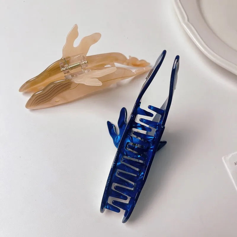 Muweordy Blue Whale Hair Claw Acetate Hair Clips For Women Popular Hair Catches Animal Hair Clip Cute Sea Creature Claw Clips