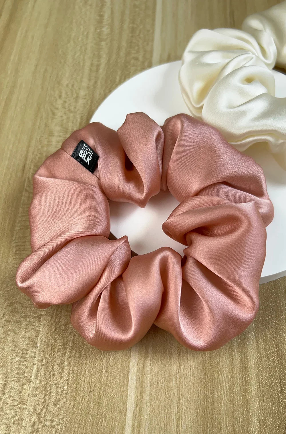 100% Mulberry Silk Hair Scrunchies Elastic Rubber Band Hair Ties Big Large Gum Ropes Ponytail Holders for Women Girls 19 Momme