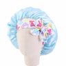 Kids Girls Sleep Cap Floral Print Hair Bonnet Satin Night Sleep Hat Turban Sleeping Hat Children Hair Care Bonnet Nightcap Caps