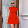 Sexy A-Line Women Dresses Summer Fashion Short Sleeve Black Slim Mini Dress Casual Streetwear Clubwear Elegant Lady Party Dress