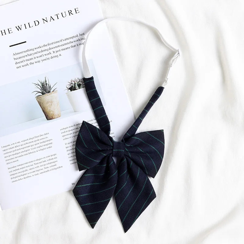 Korean style elegant Ties for men gifts Top clothes accessories Wedding  Black Gray Striped JK Ladies Collar Slim Neck Bow tie