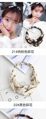 Cross elastic headband chiffon silk headband ladies headband hair accessory sports face wash