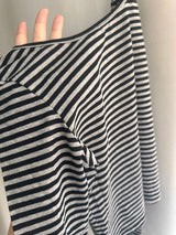 KUSAHIKI Sexy Retro Stripes Korean Versatile Slim Fit Long Sleeved Round Neck Base Shirt Short Spicy Girl Y2k Top 2024 New