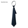 Pre-Tie Zipper Necktie Men Women Slim Narrow Neck Tie Retro Color Safety Clip Tie Business Funeral Butler Matte Black Tie