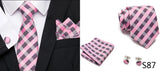 Newest style Green Tie For Men Holiday Present Tie Pocket Squares Set Necktie  Striped Wedding Accessories Man