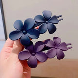 4Pcs Flower Hair Clips Fashion Matte Black Floral Hairpins Hair Claw Clips Non-Slip Hair Clamps Grab Elegant Hair Accessories