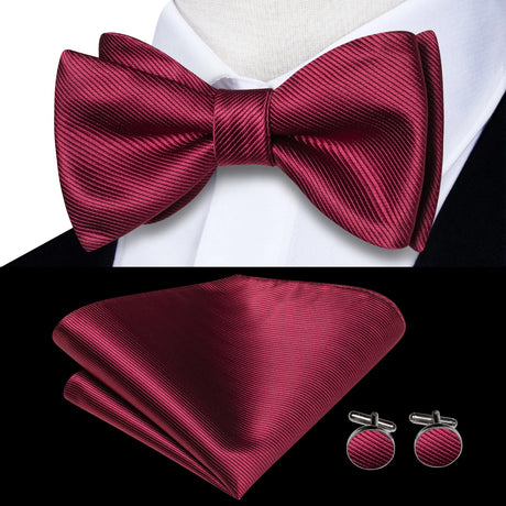 Dropshipping Jacquard Silk Mens Self Bow Tie Hanky Cufflinks Set Male Butterfly Knot Bowtie Wholesale for Male Wedding Business