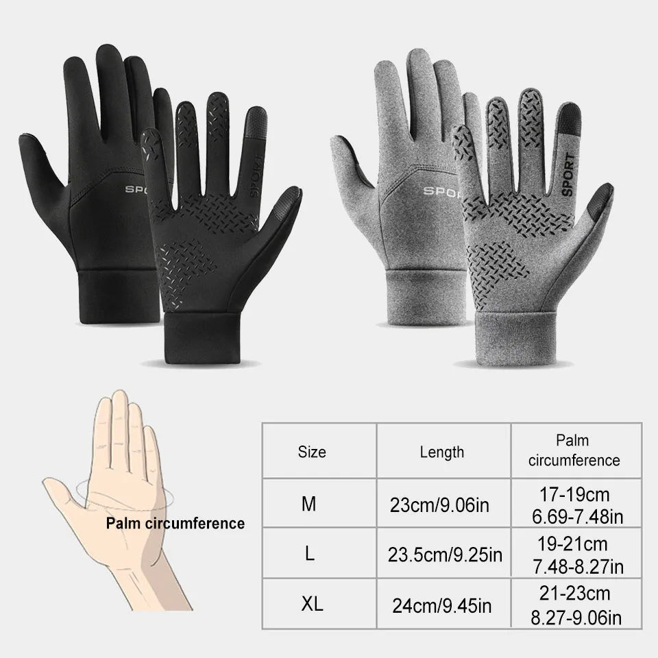 LOOGDEEL Skiing Gloves Waterproof Windproof Winter Cycling Running Ski Warmth Sports Gloves Touch Screen Full Fingers Non-Slip