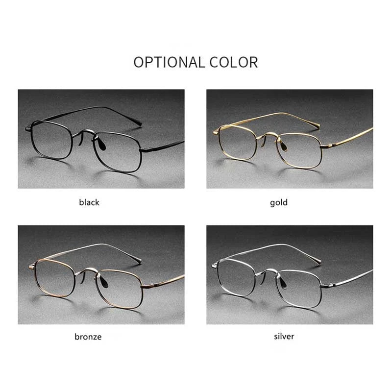 Vintage Small Square Oval 6.5g Ultra-Light Pure Titanium frame ，KJ45|Thin Frame of Golden Wire|For Men and Women