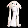 Women's Cute Beanies Hat Animal Rabbit Ears Glowing Moving Short Plush Warm Skullies Cap Autumn Winter Outdoor Travel Casual Hat