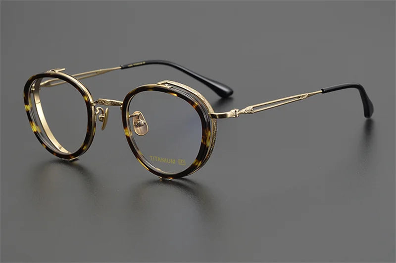 Exquisite Titanium Handmade Glasses Frame Mens Women Retro Square Spectacle Frames Eyeglasses Japanese Design Oval Round Eyewear
