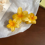 Dopamine Sunflower Shark Clip Sweet Gradient Flower Grab Clip Ponytail Braid Hair Clip for Girls Beach Vacation Hairstyles