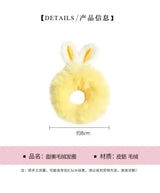 New Cute Khaki Elastic Rubber Band Hair Ties Plush Rabbit Ear Plush Hair Rope Girls Woman Scrunchies Headdress Hair Accessories