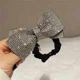 Korean Bow Elastics Hair Ties for Women Girls Shiny Crystal Ponytail Hair Rope Rubber Headbands Hair Accessoriesi-Remiel
