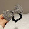 Korean Bow Elastics Hair Ties for Women Girls Shiny Crystal Ponytail Hair Rope Rubber Headbands Hair Accessoriesi-Remiel