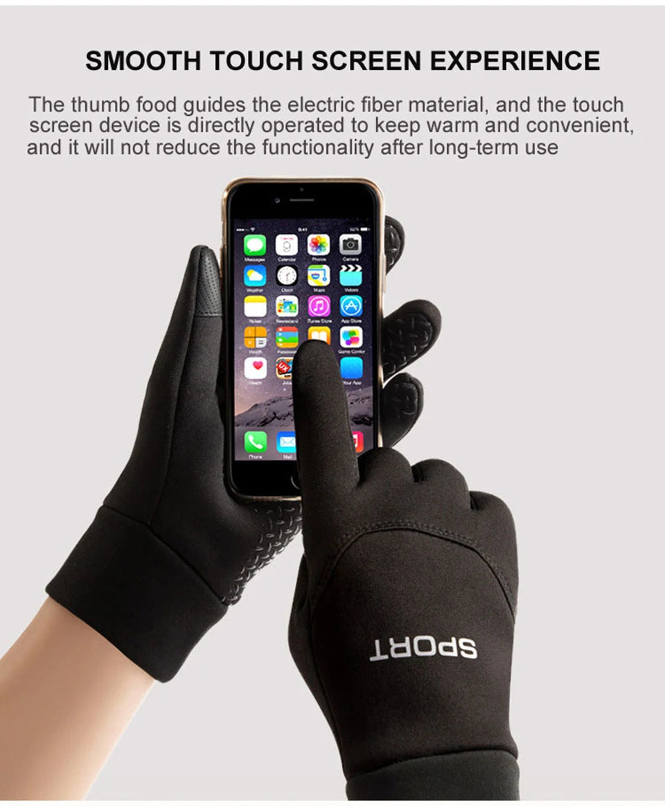 LOOGDEEL Skiing Gloves Waterproof Windproof Winter Cycling Running Ski Warmth Sports Gloves Touch Screen Full Fingers Non-Slip
