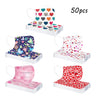 50pcs Mask Adult Net Yarn Flowers Four-Layer Disposable Protective Printing Mask Mouth Face Mask Breathable Earloops