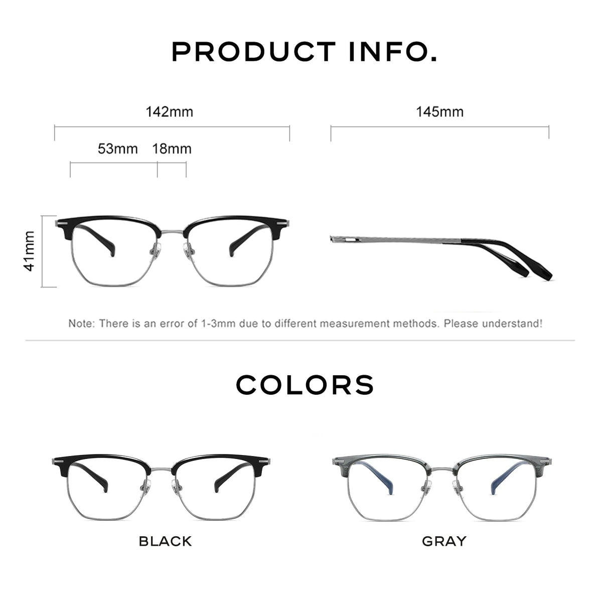 CAPONI Original Designer Men Glasses Frames Pure Titanium  Business Eyewear Anti Blue Light Multifunctional Frame Glasses J23615
