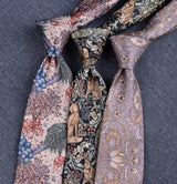 Fashion 8CM Wdith Brown Neckties Vintage Retro Flower Printed Ties For Adult Mens Casual Daily Neckwear Wedding Party Cravate