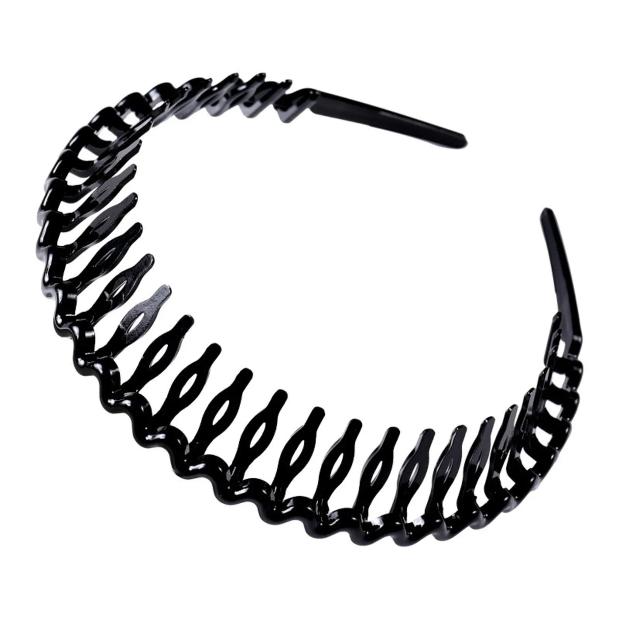 Non-slip toothed headband for pressing bangs and broken hair, pure black and versatile plastic concealed headband