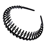 Non-slip toothed headband for pressing bangs and broken hair, pure black and versatile plastic concealed headband