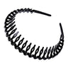 Non-slip toothed headband for pressing bangs and broken hair, pure black and versatile plastic concealed headband
