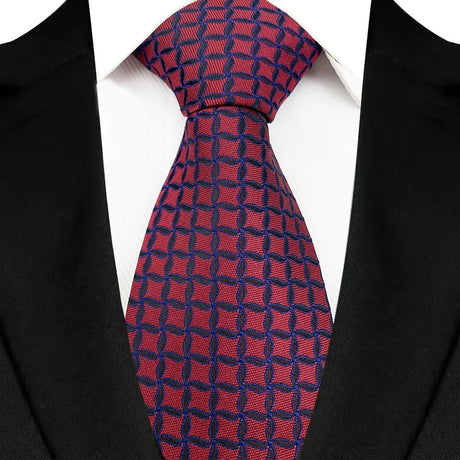 New Men's Classic Plaid Tie Luxury Dot 8cm Jacquard Neck Tie Necktie For Men Business Wedding Party Daily Wear Accessory