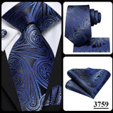 Hi-Tie Men Fashion Paisley Sage Green Necktie Handkerchief Cufflinks for Tuxedo Accessory Classic Silk Luxury Tie for Man Gift