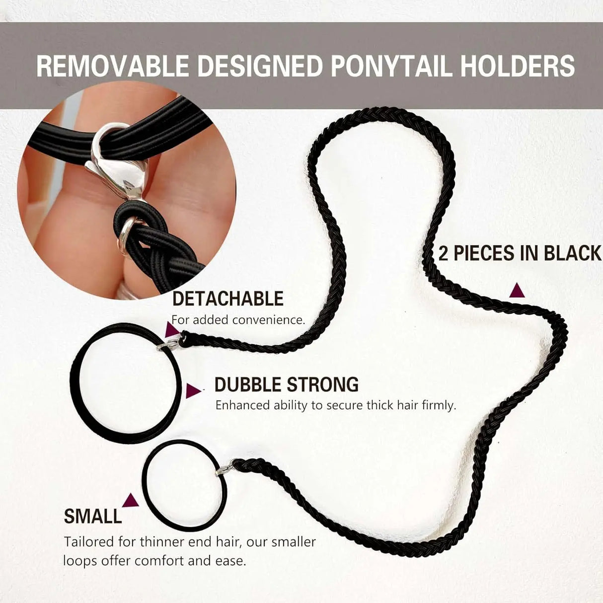 Elastic Hair Ties Ponytail Holders Colorful Gym Sports Hair Bands Spiral Long Pony Tial Wrap for Women Thick Hair for Wind Water