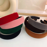 SWINATE Fashion Women Basic Black Velvet Hairband Double Size Headband Stretch Hair Hoop Simple Plain Style Easy For Wearing