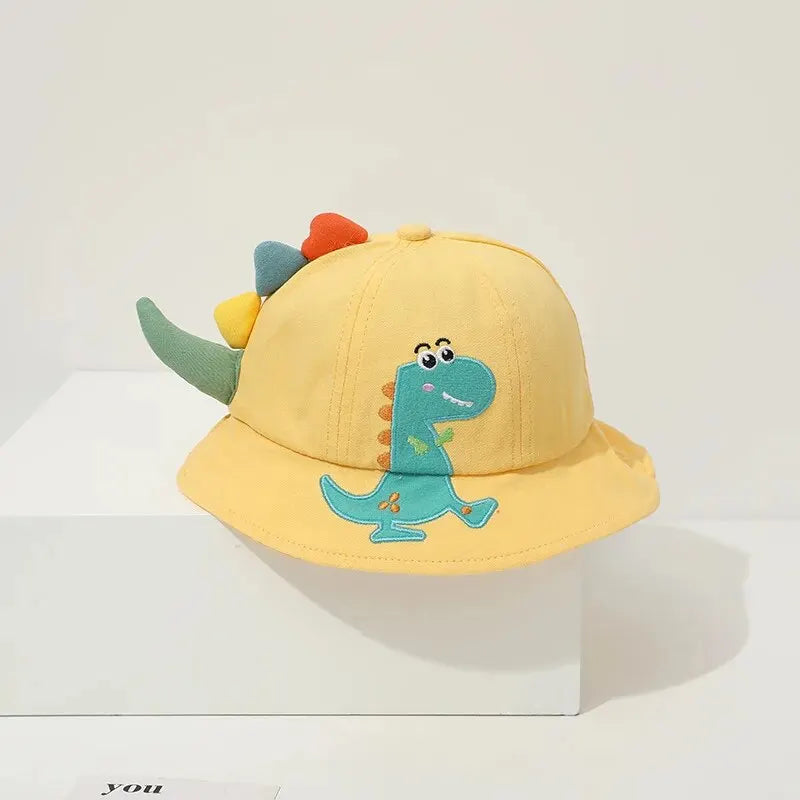 Cartoon Dinosaur Baby Fisherman Caps Korean Spring Summer Kids Outdoor Sun Hats For Boy Girl Casual Cute Kids Bucket Hats