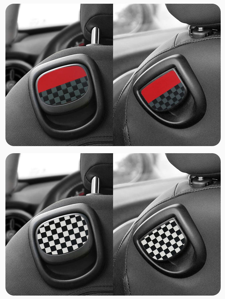 Leather Car Rear Seat Back Handle Decal Cover Protective Sticker For Mini Cooper R56 R55 F56 F57 Interior Decorative Accessories