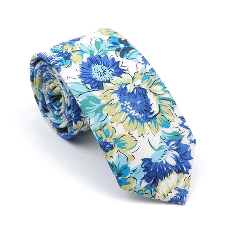 New Men's Floral Neck Ties Casual Cotton Slim Tie Skinny Wedding Party Suit Collar Flower Neckties Gravata Accessories Gift